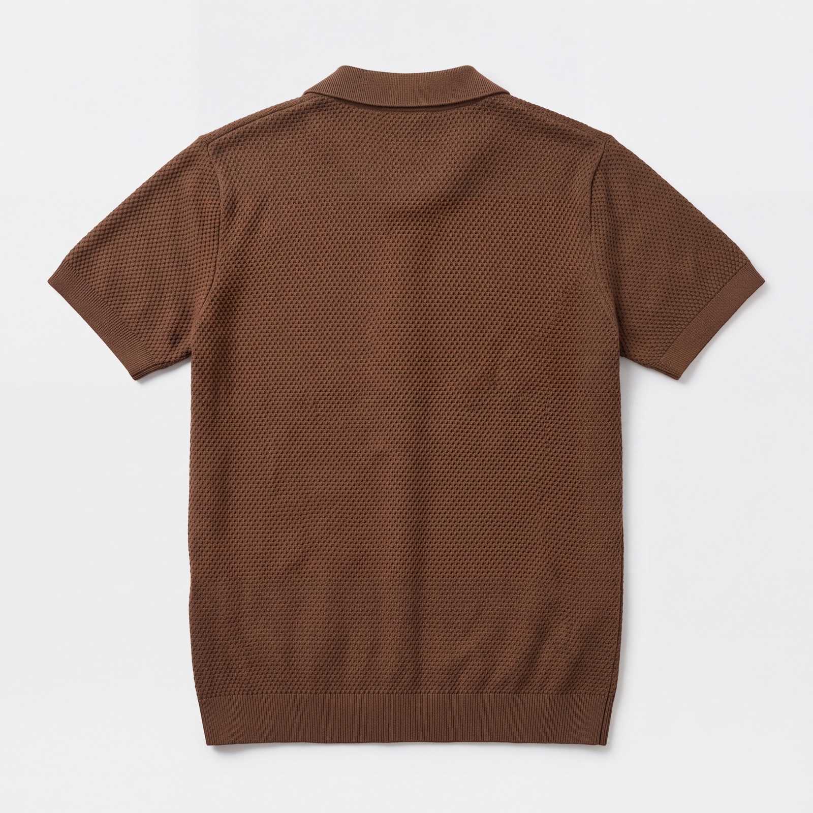 Polo Tejido Cuello en V Capri Marrón