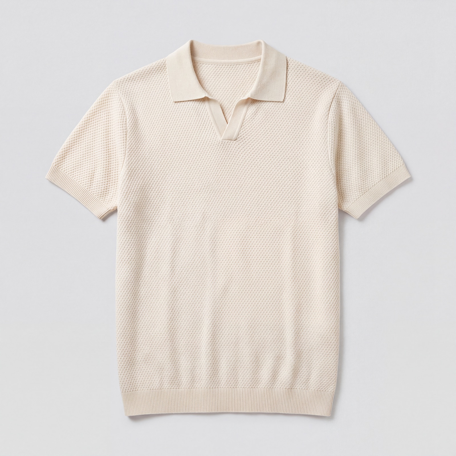 Polo Tejido Cuello en V Capri Natural