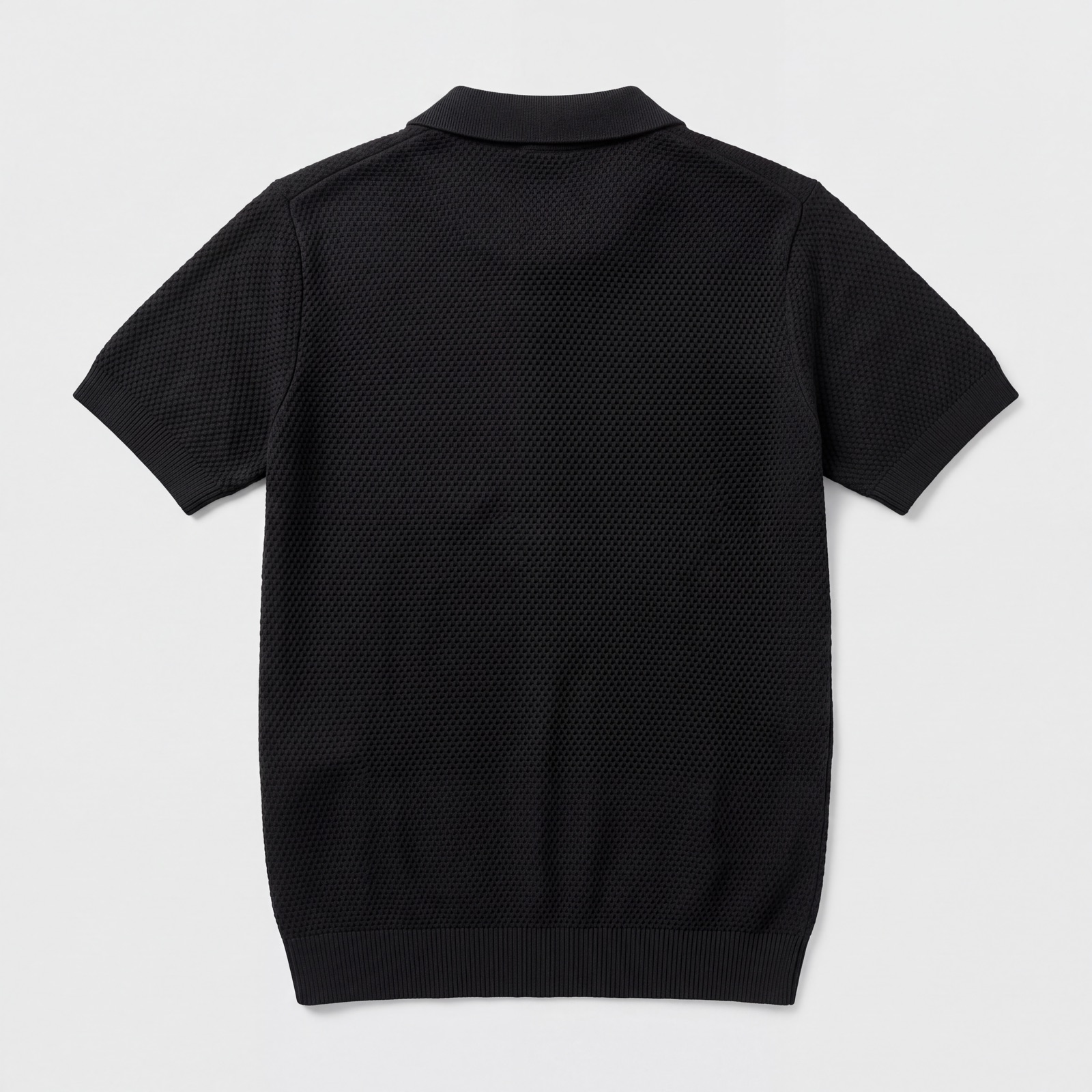 Polo Tejido Cuello en V Capri Negro