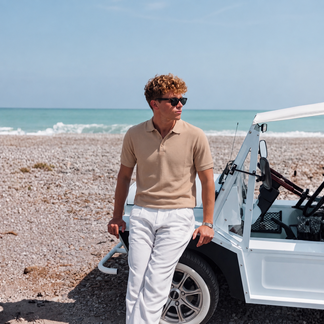 Polo Waffle Siena Beige