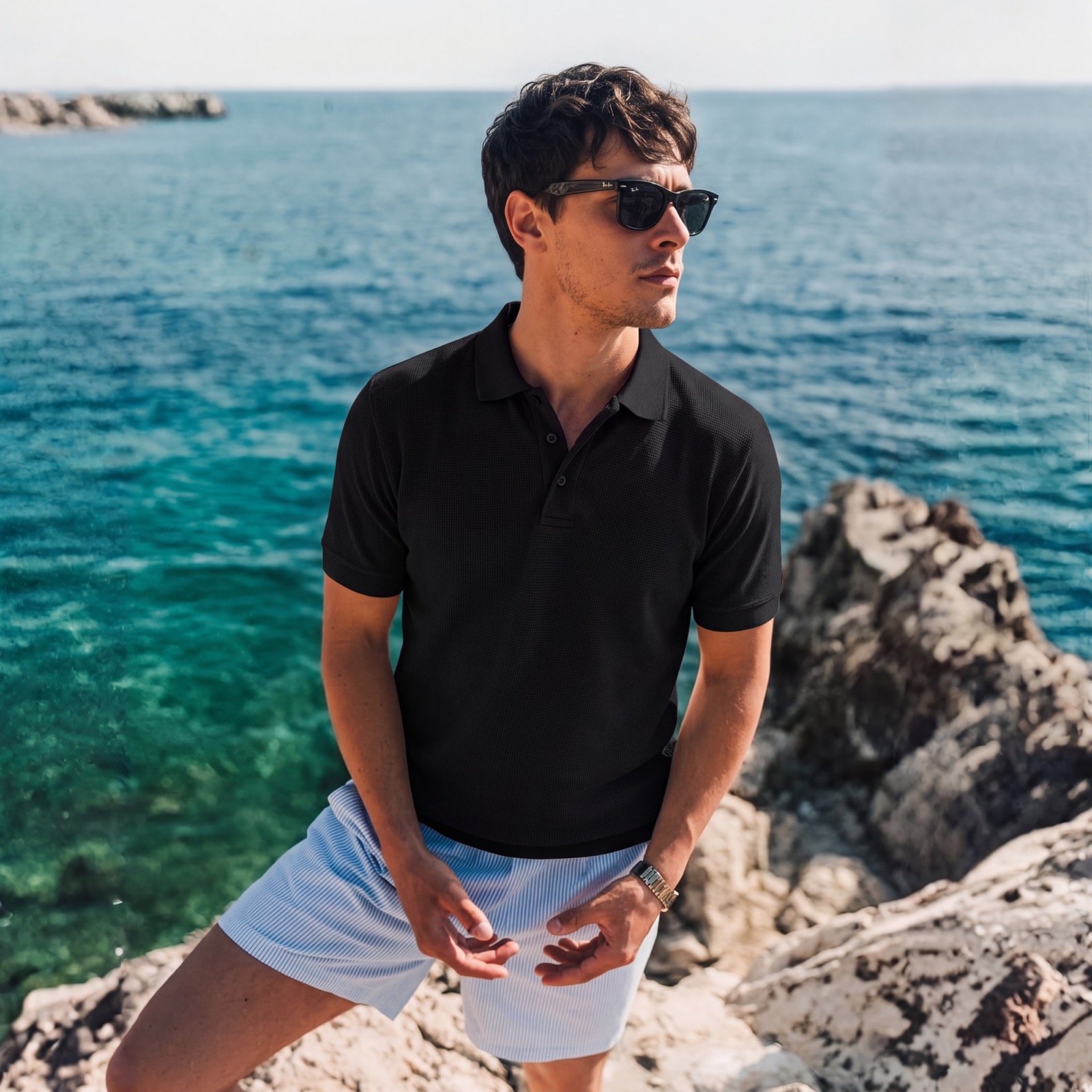 Polo Waffle Siena Negro