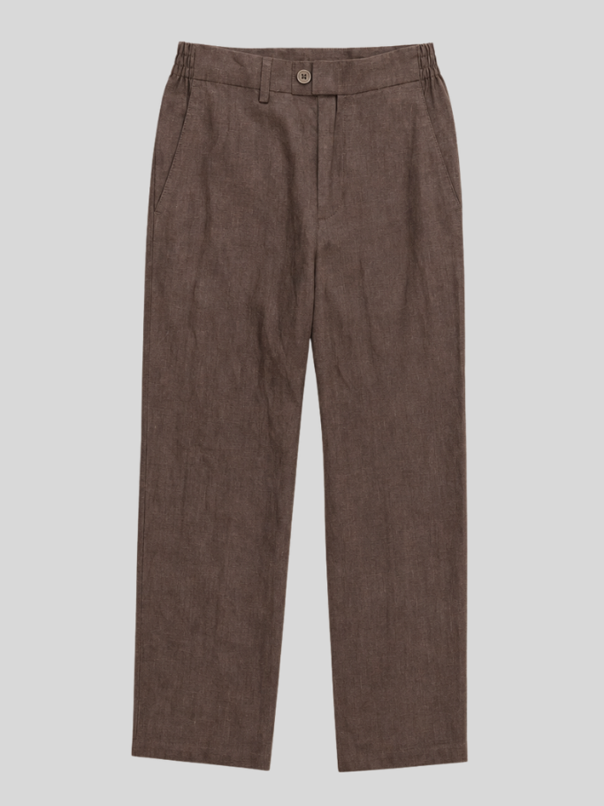 Pantalón de Lino Riviera Marrón