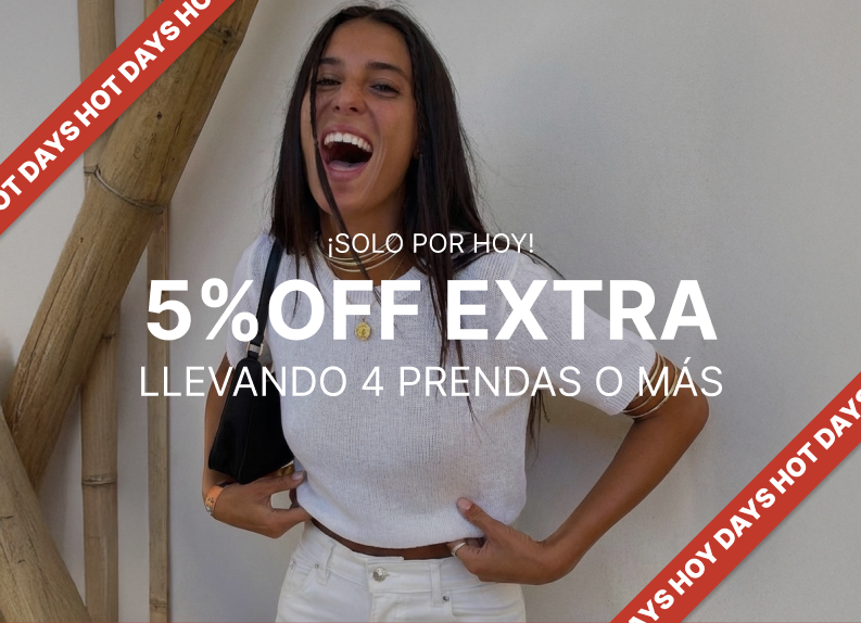 5% OFF extra llevando 4 prendas o más