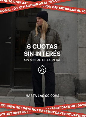 Artículos seleccionados al 70% OFF, 6 cuotas sin interés sin mínimo y 9 cuotas sin interés desde $100.000