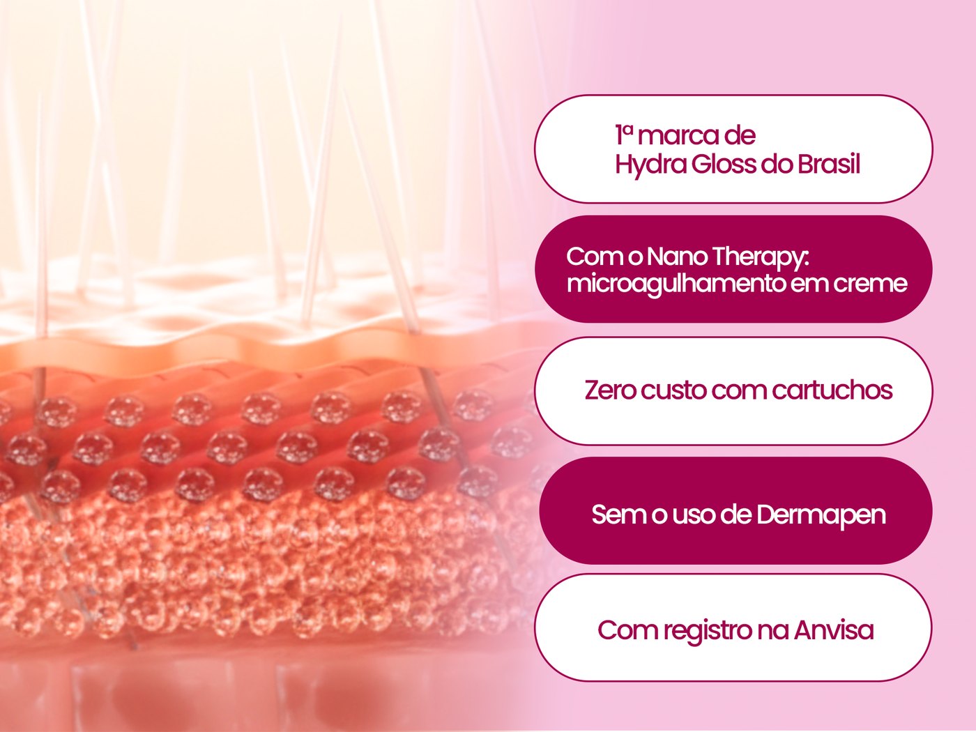 Diferenciais do Kit Hydra Gloss Lips com Nano Therapy