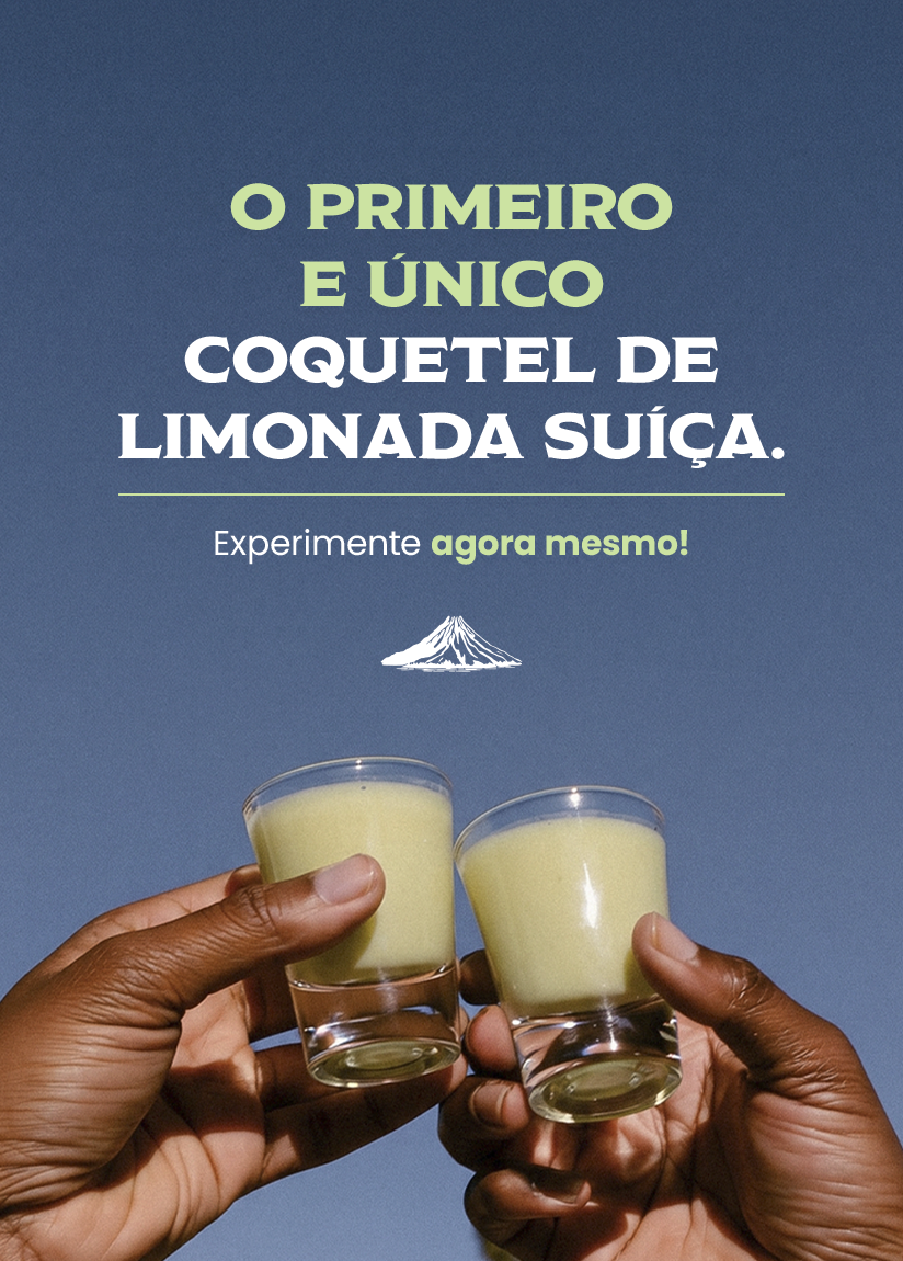 O primeiro e único coquetel de limonada suíça. Experimente agora mesmo!