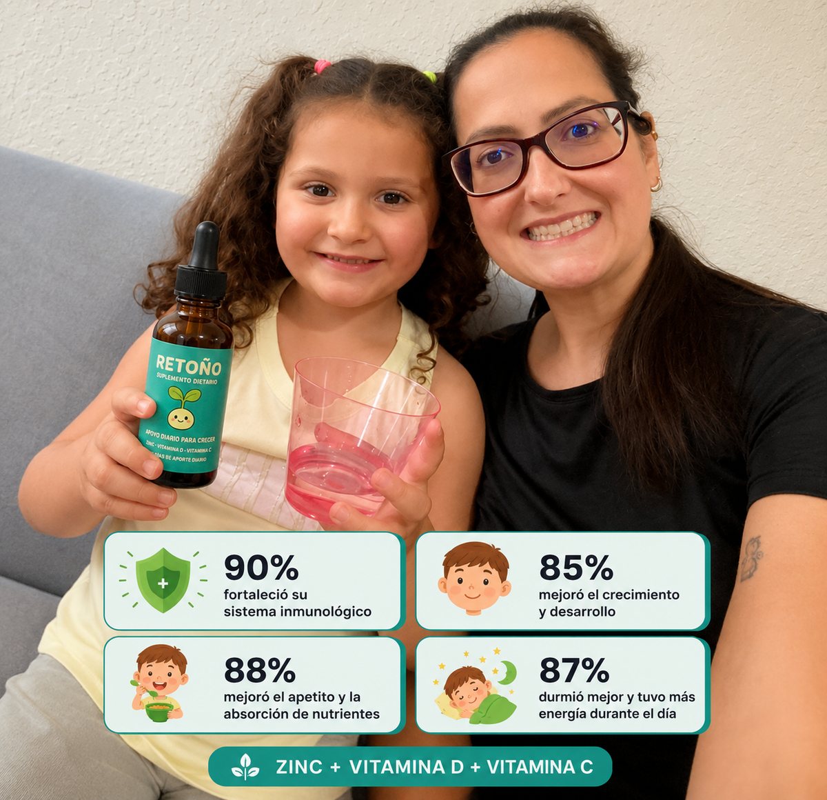 Mamá e hija con Retoño