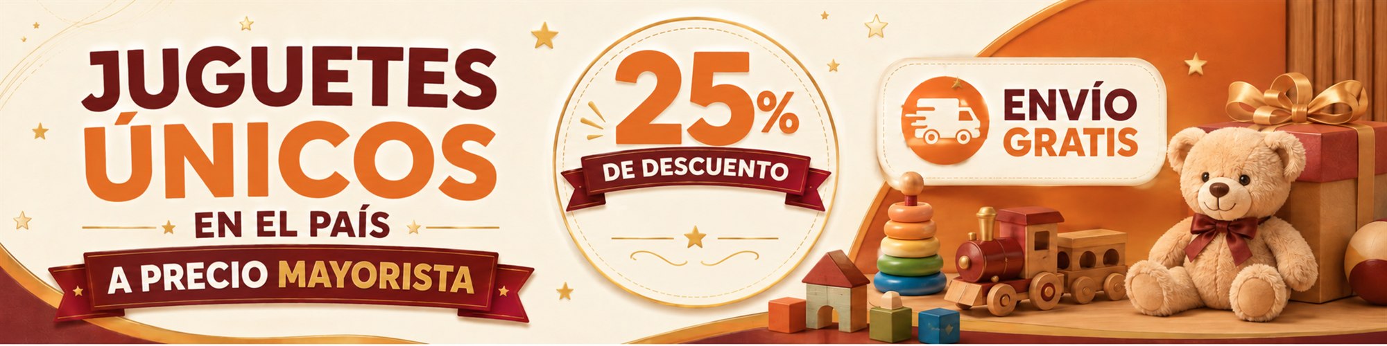 Juguetes únicos en el país a precio mayorista - 25% de descuento por el Mes del Niño + Envío Gratis