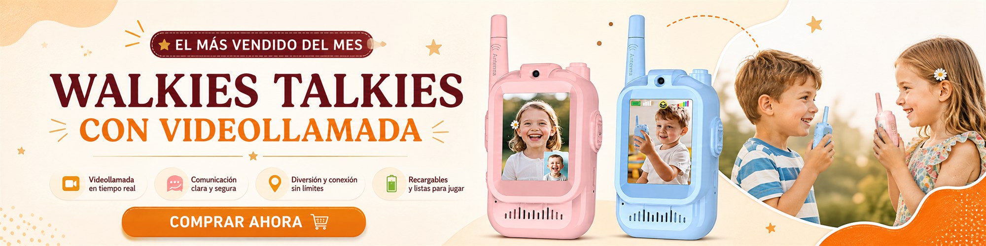 Walkies Talkies con videollamada - El más vendido del mes