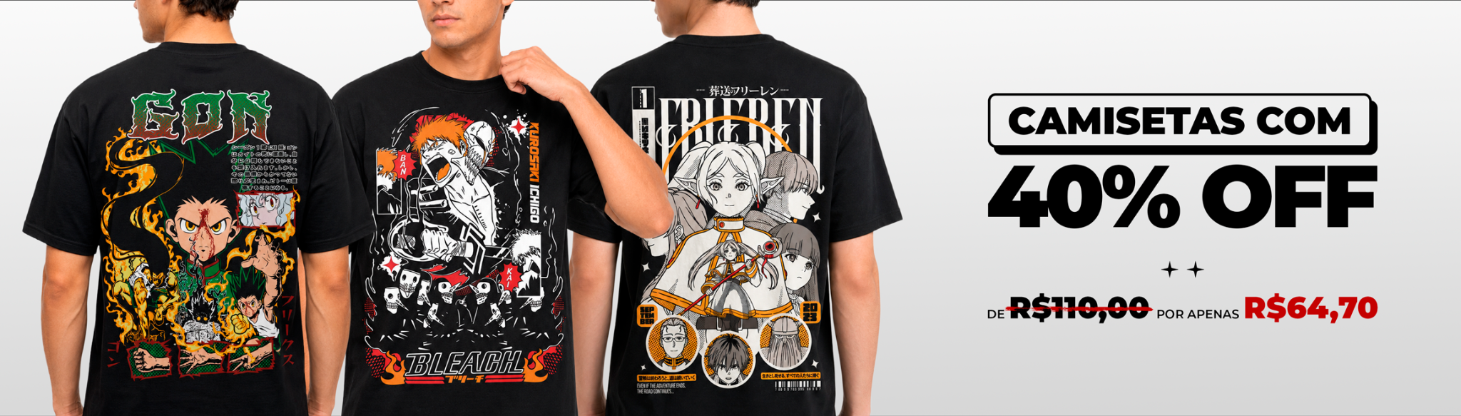 Camisetas com 40% OFF