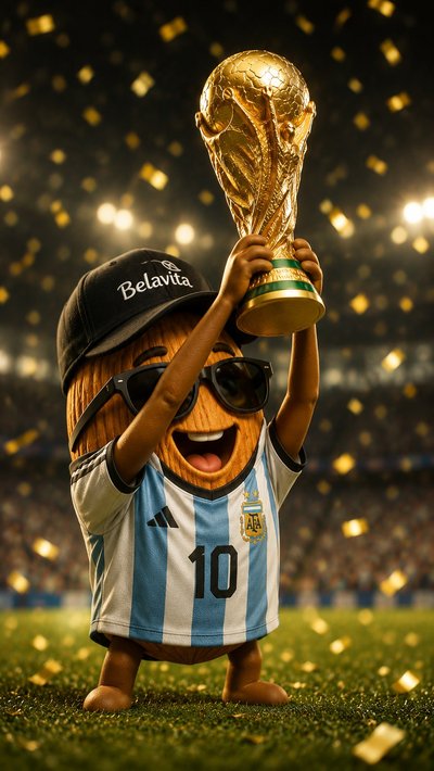 Almendrin con los premios del sorteo
