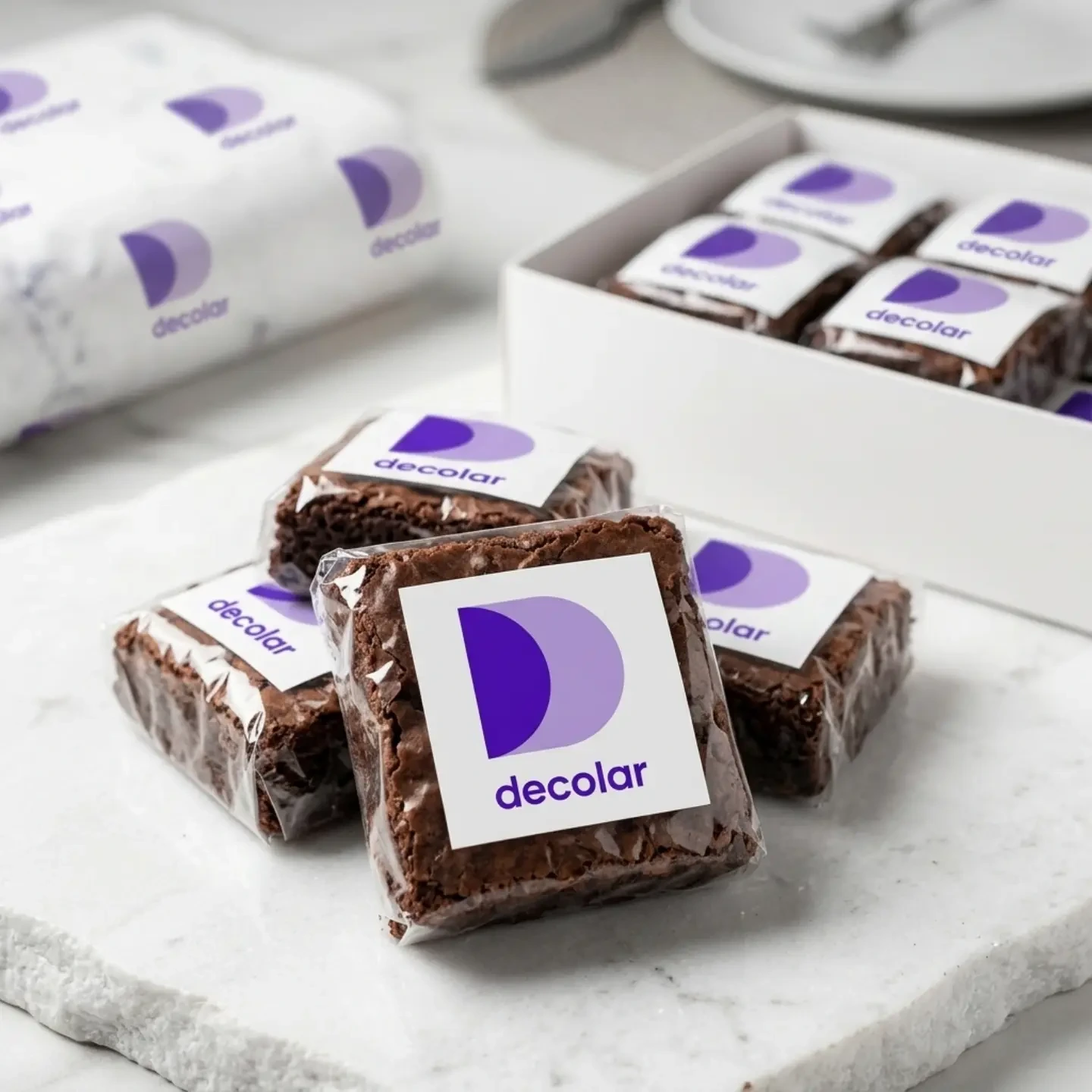 Brownies personalizados com a marca Decolar