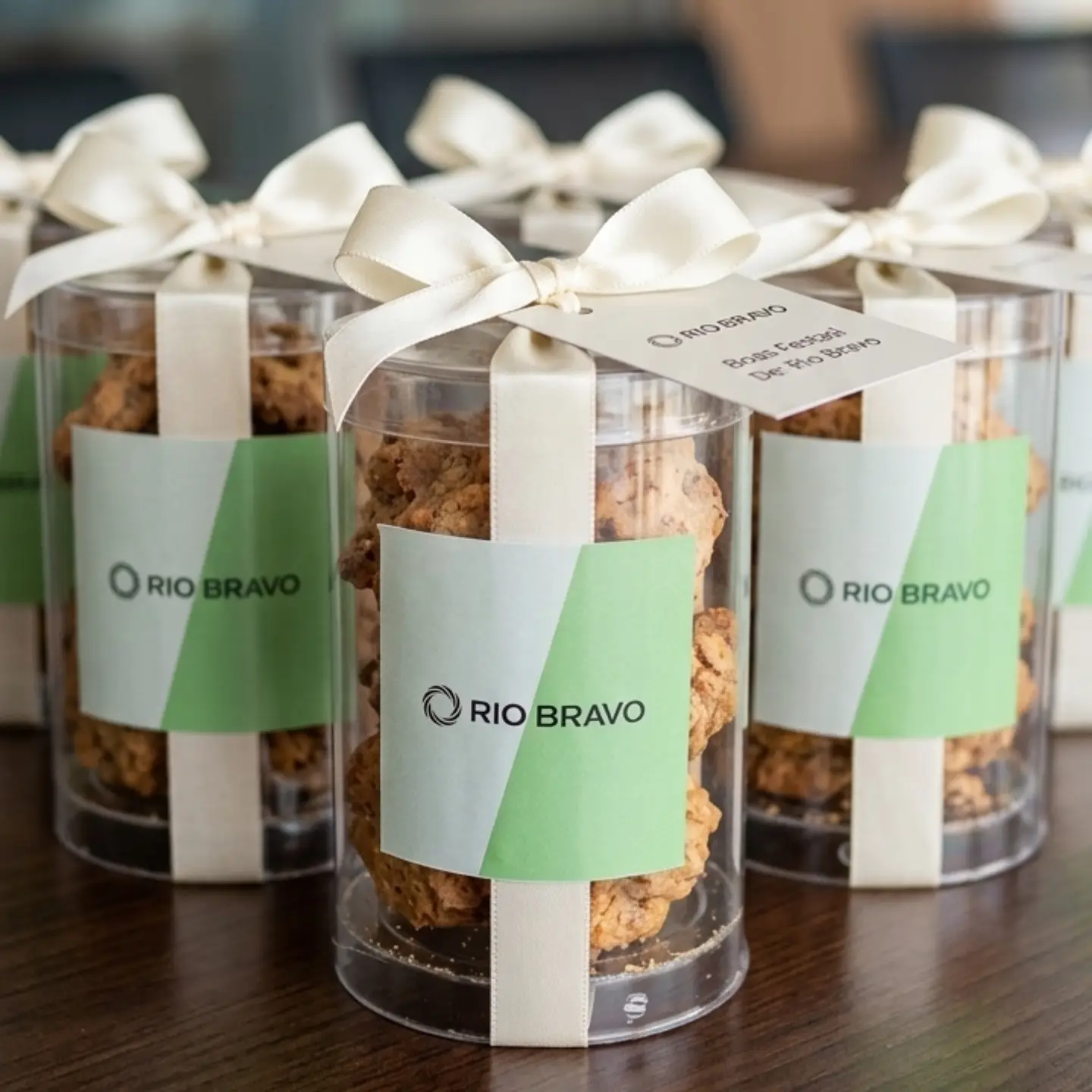 Potes de biscoitos com embalagem personalizada Rio Bravo