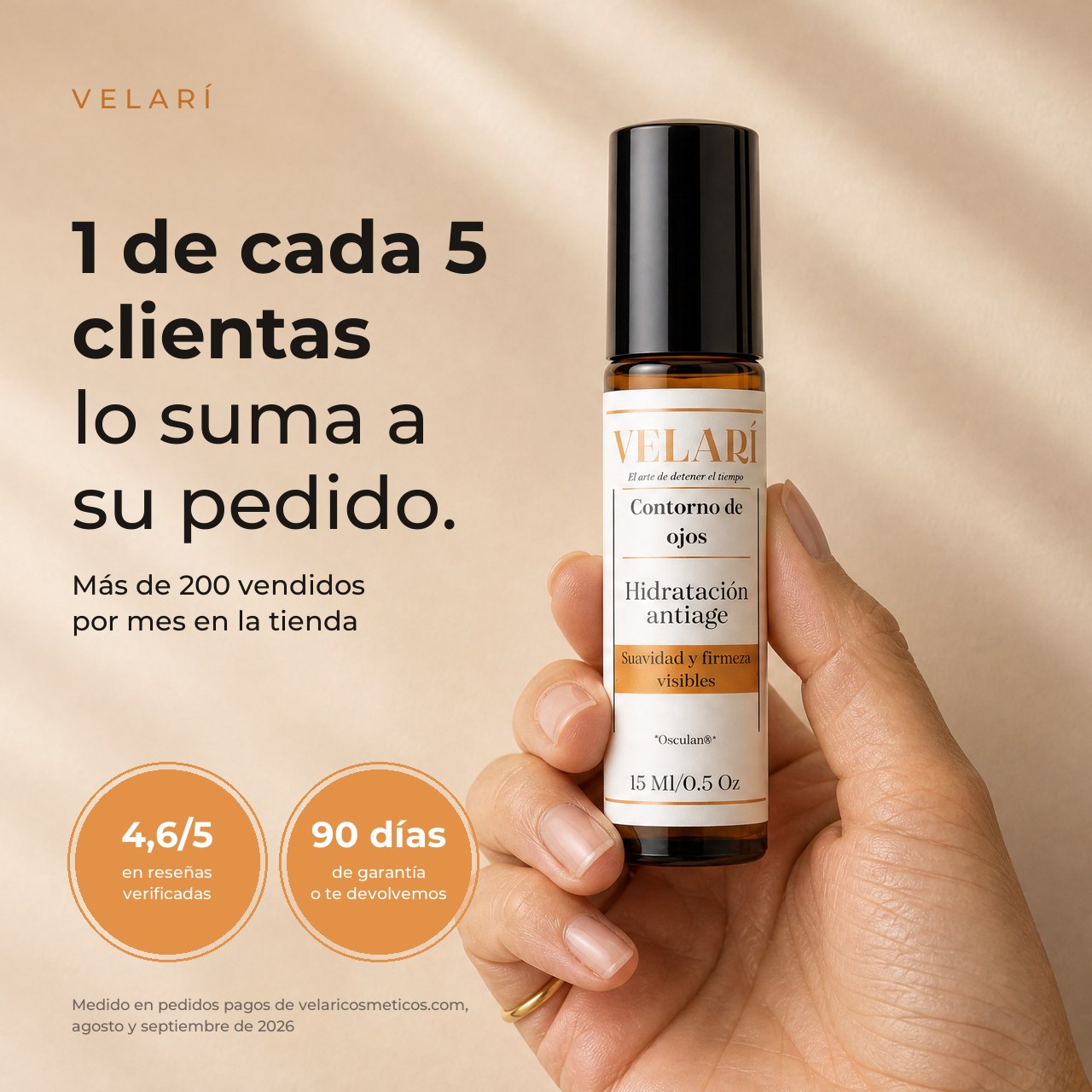 1 de cada 5 clientas de Velarí suma el Contorno de Ojos a su pedido