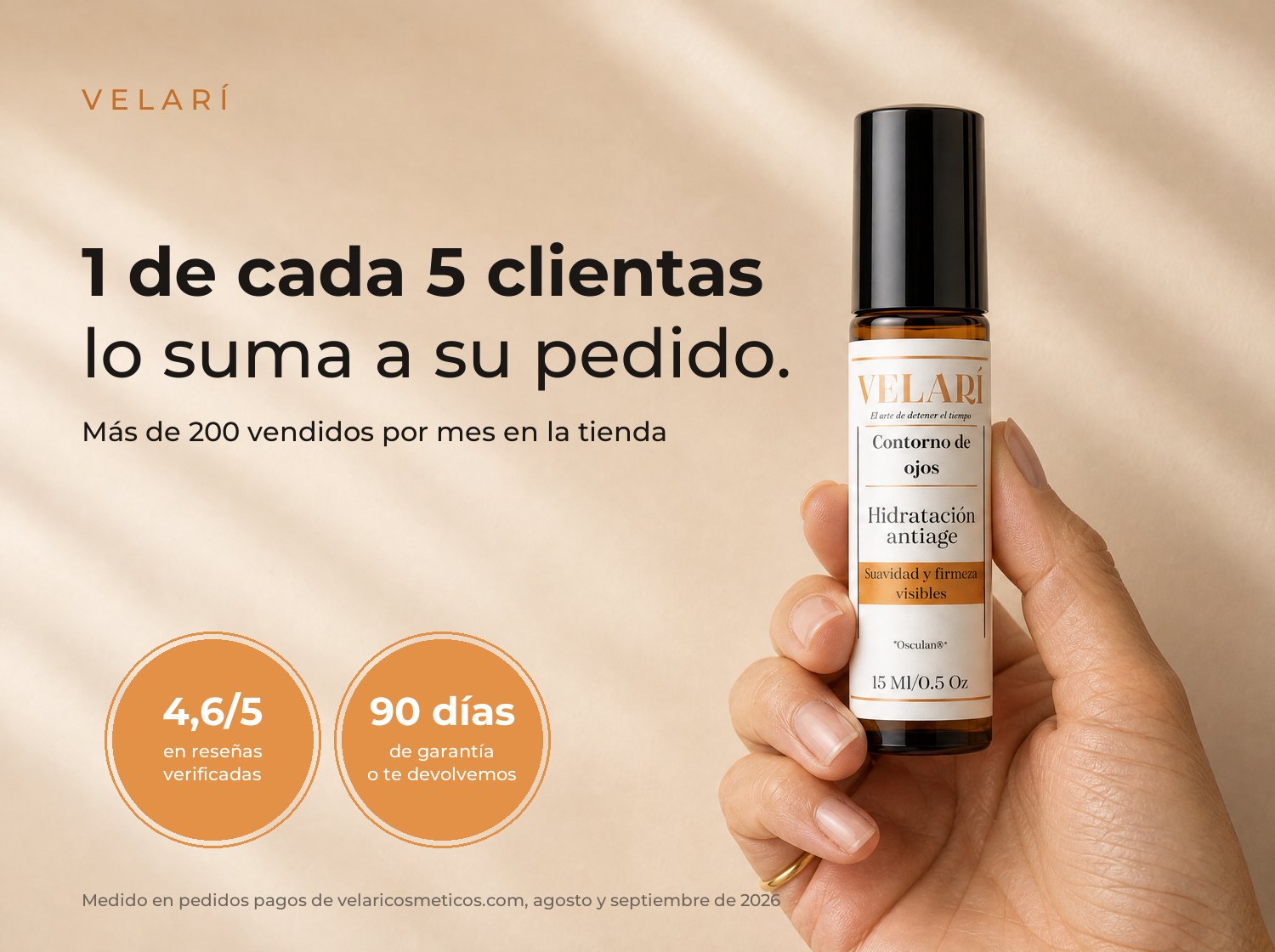 1 de cada 5 clientas de Velarí suma el Contorno de Ojos a su pedido