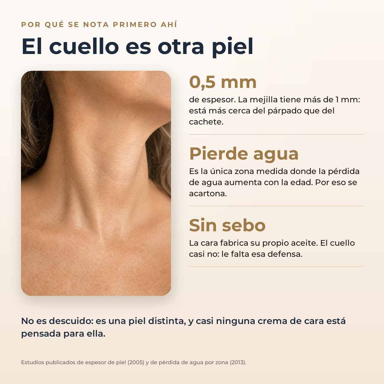 El cuello es otra piel: medio milímetro de espesor