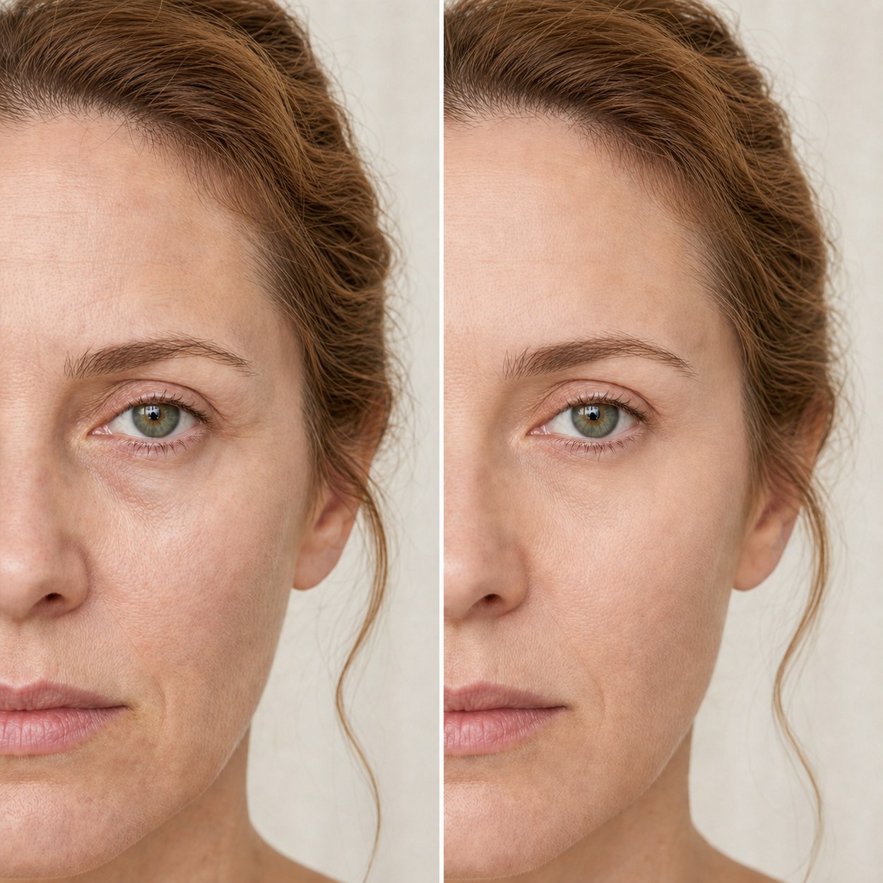 Renata antes y después de 28 días con Kit Mirada Renovada