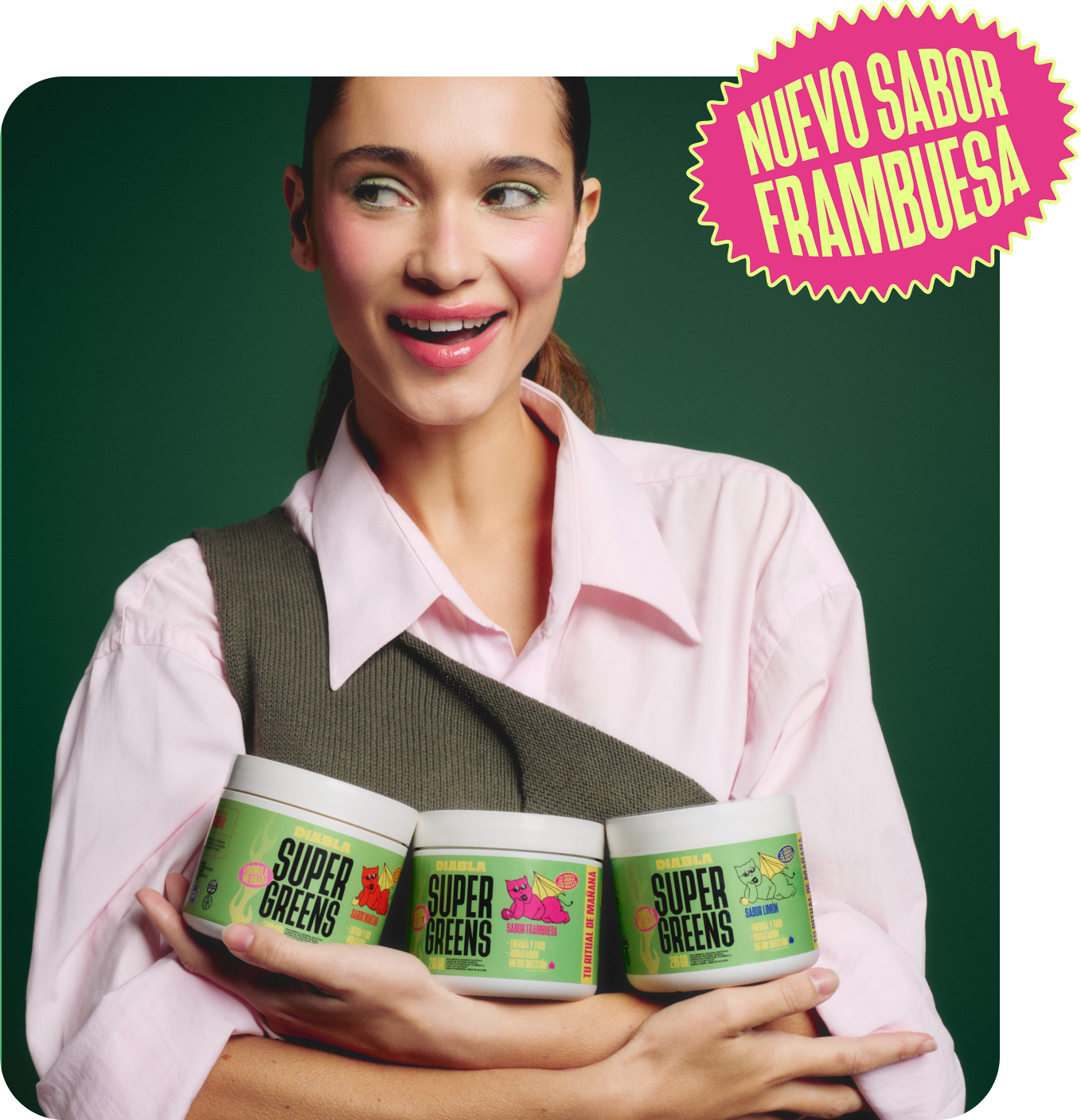 Super Greens Frambuesa — fórmula mejorada
