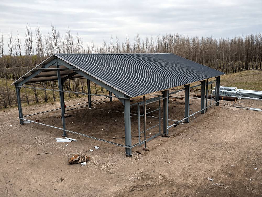 Cubierta de galp&oacute;n en panel galvanizado