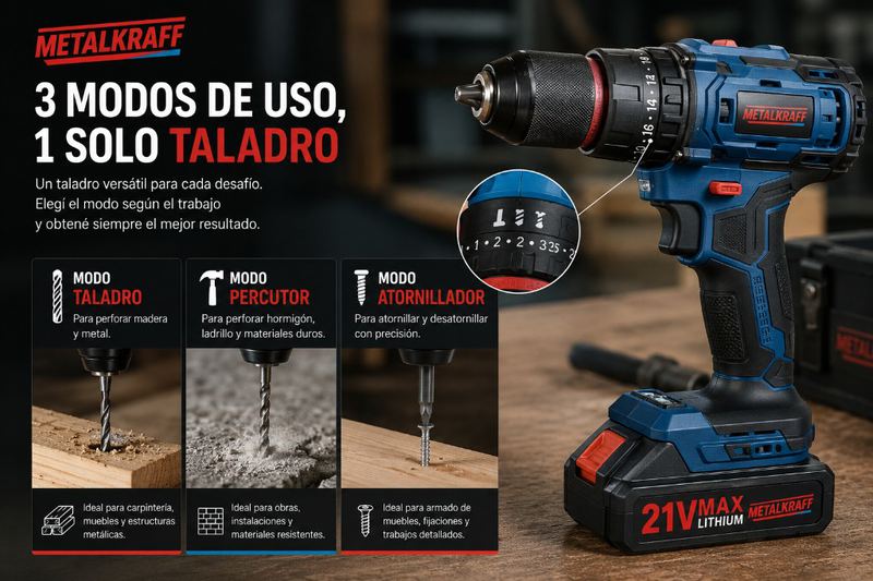 3 modos de uso, 1 solo taladro
