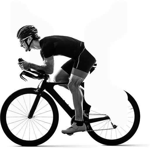 Ciclista em bicicleta de performance