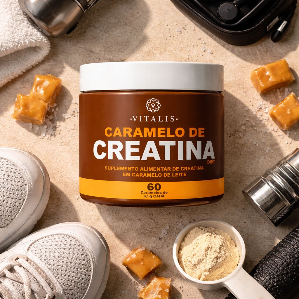 Caramelo de Creatina com caramelos de verdade