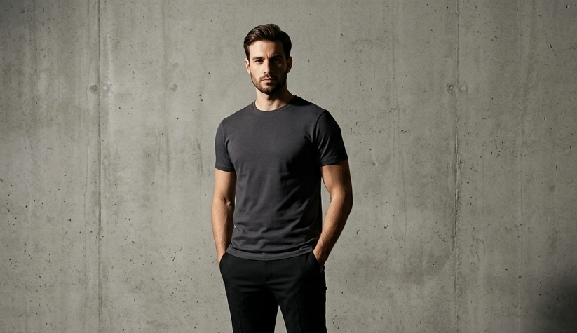 Modelos Neven com camiseta Cinza Chumbo