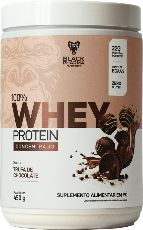Whey Protein 100% Concentrado Sabor Trufa de Chocolate 450g