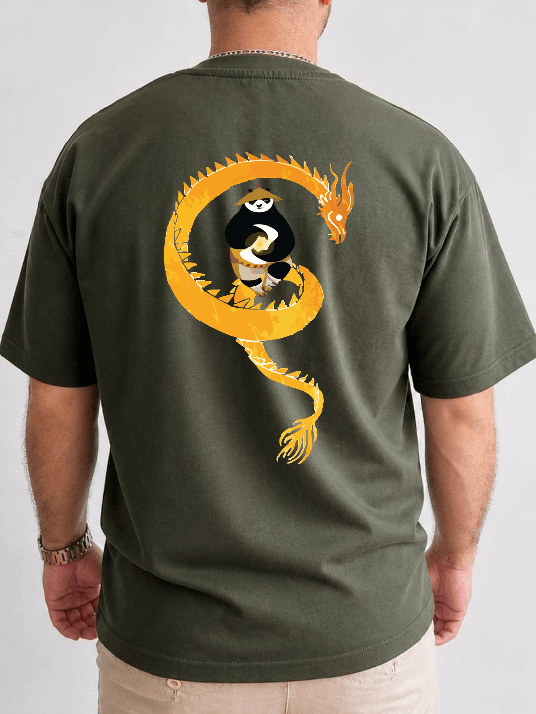 Panda Guerrero Dragón Dorado (espalda)