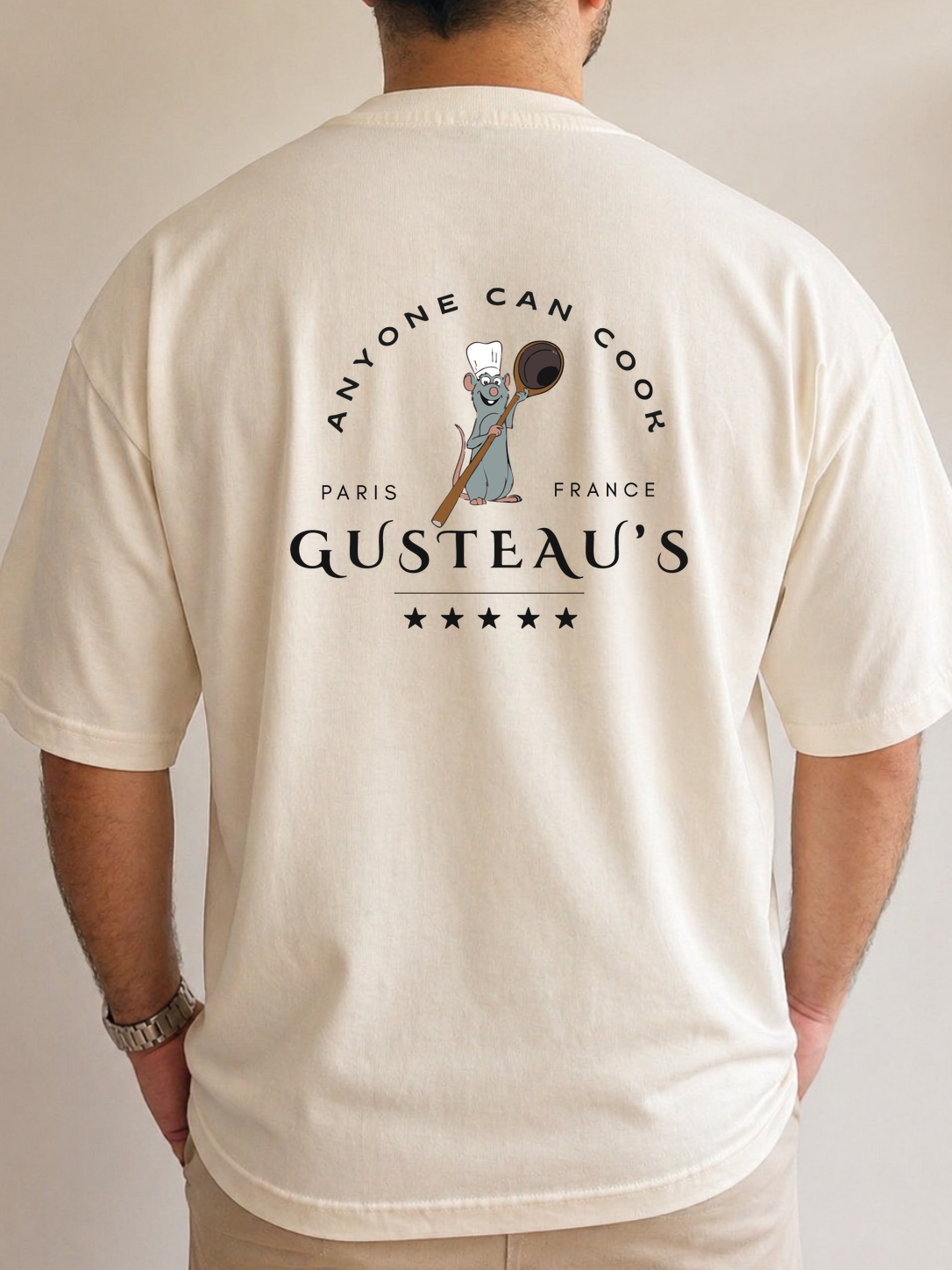 Ratatouille Gusteau en Oversize Crema (espalda)