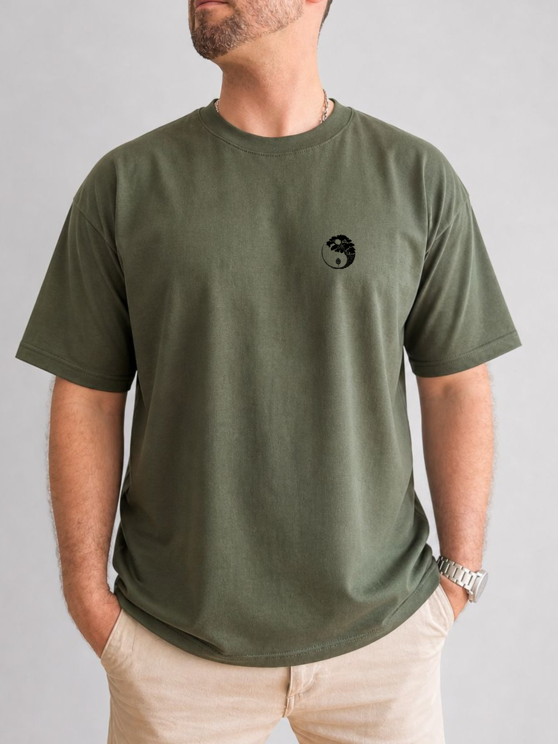 Kung Fu Panda Jing Jang en Oversize Verde (frente)