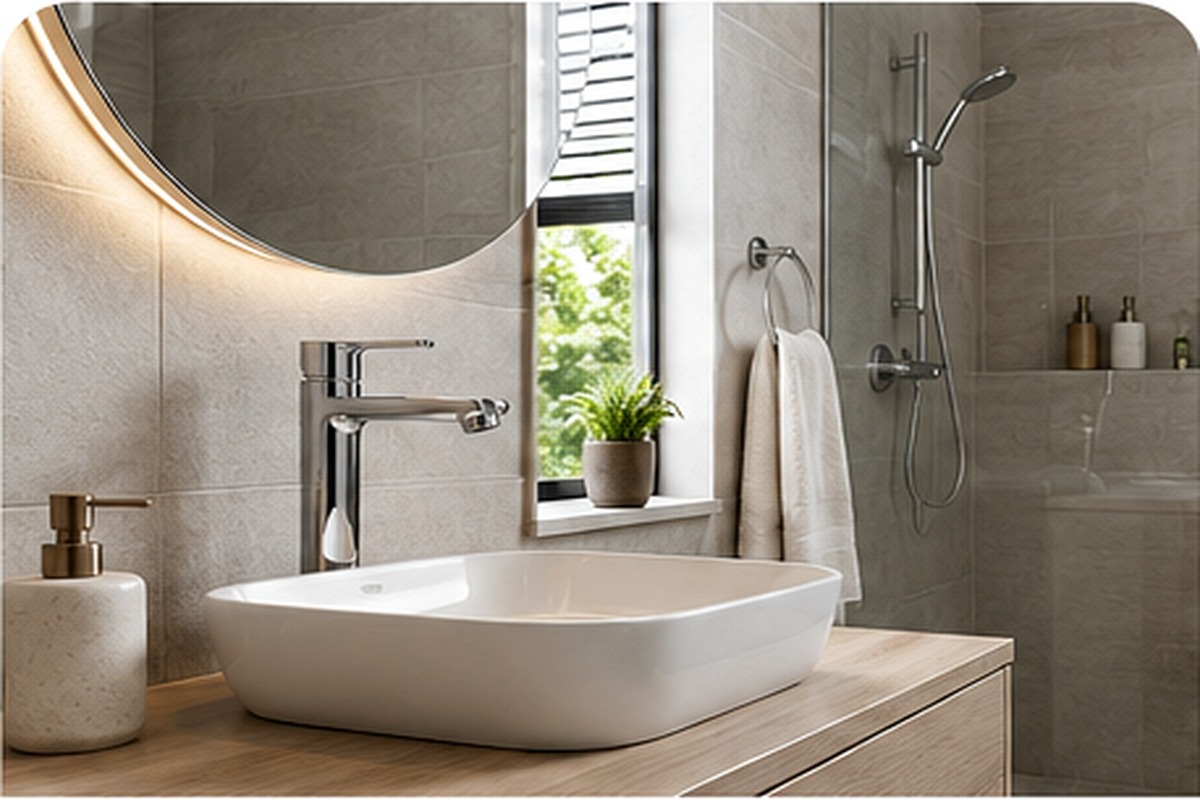 Baño moderno con grifería GrifoStore