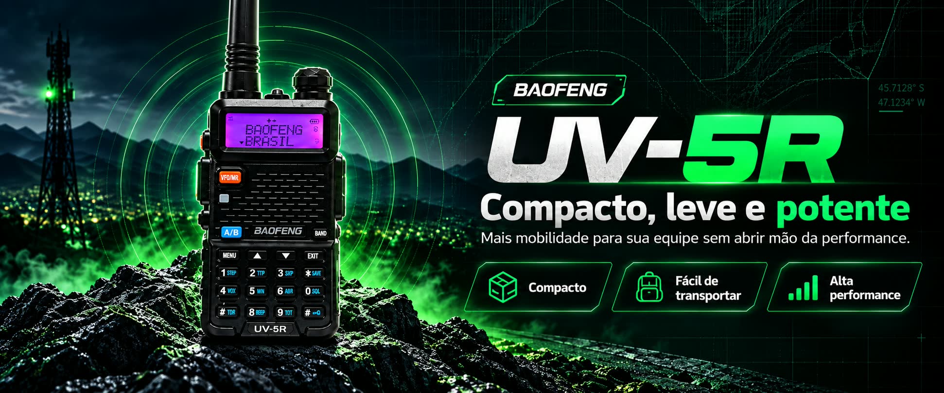 Baofeng UV-5R: compacto, leve e potente