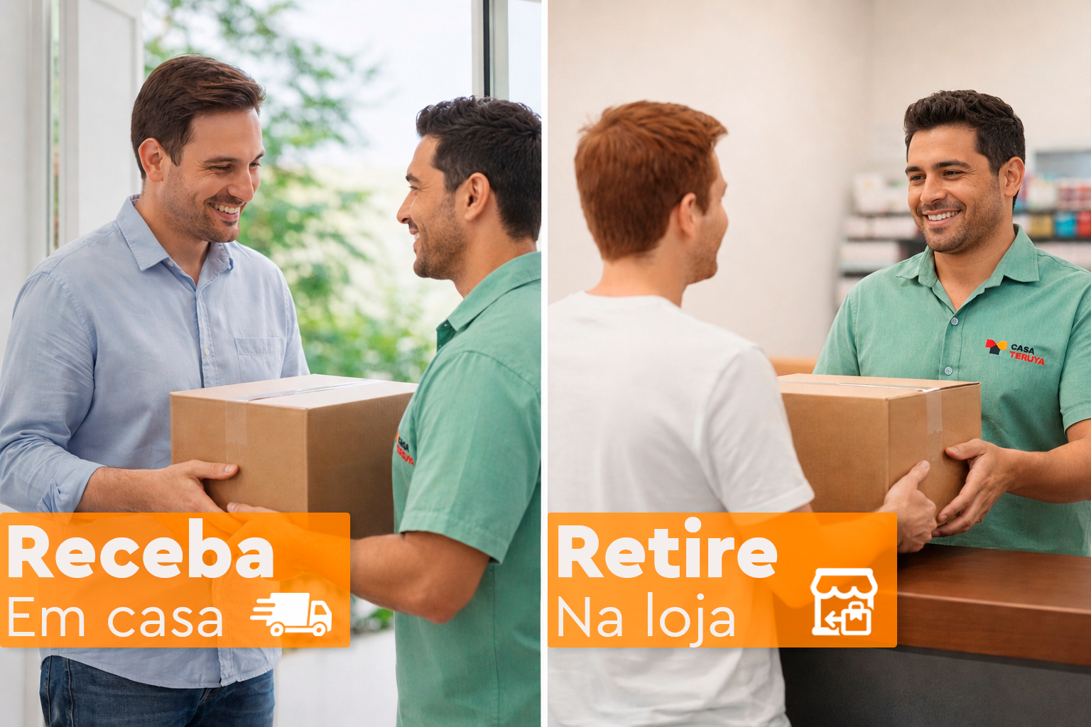 Entrega e retirada na loja Casa Teruya