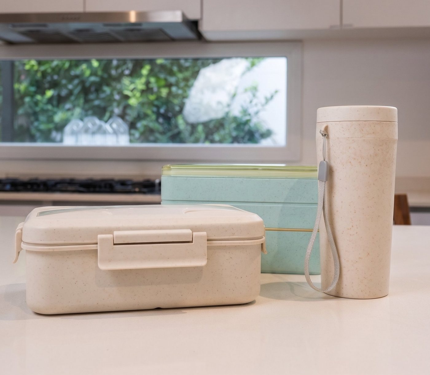 Productos AO de fibra de trigo en una cocina