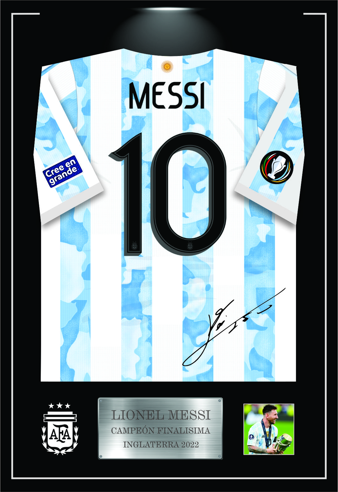 Ejemplo de dorsal personalizado 80x55 cm