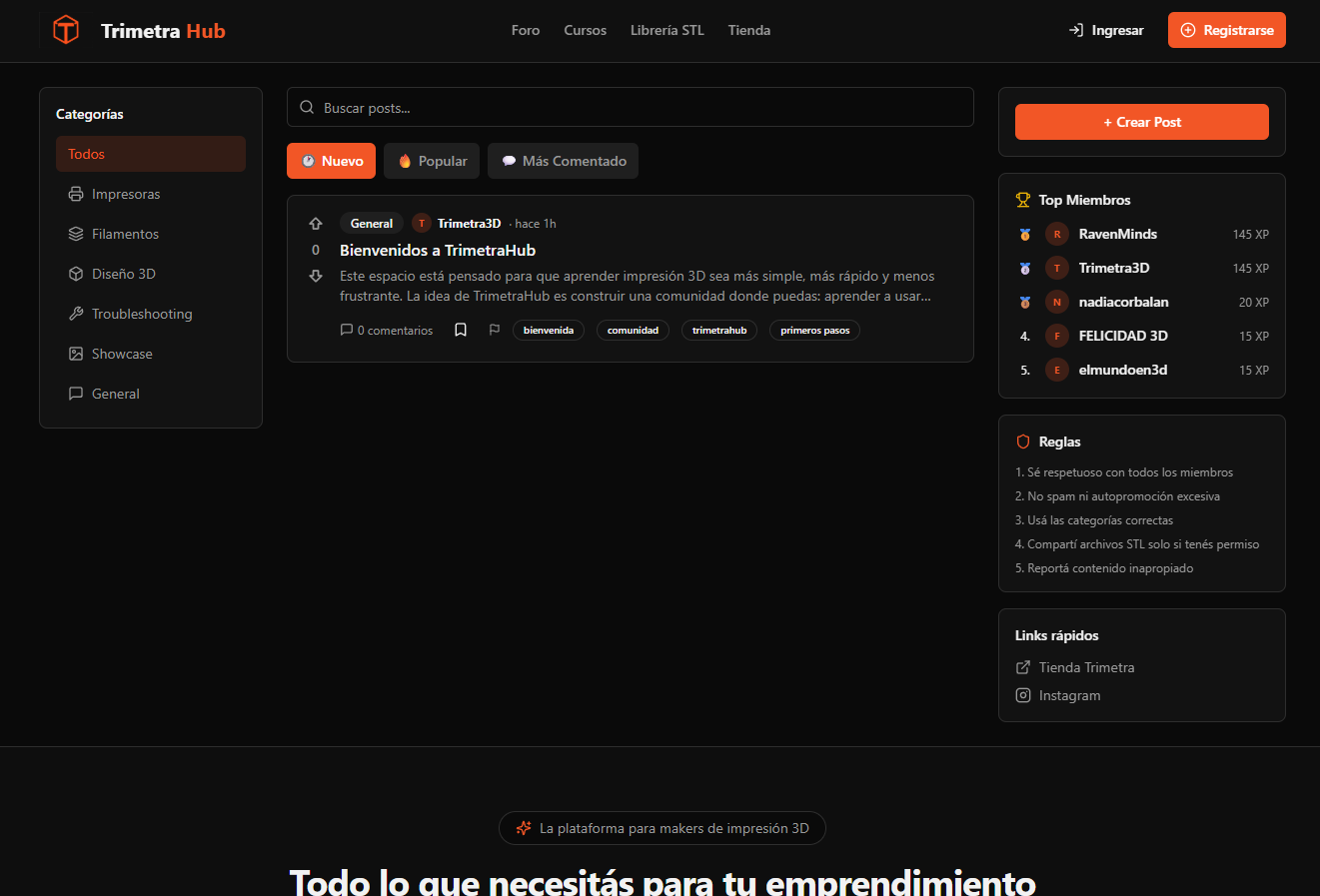 Vista previa de TrimetraHub