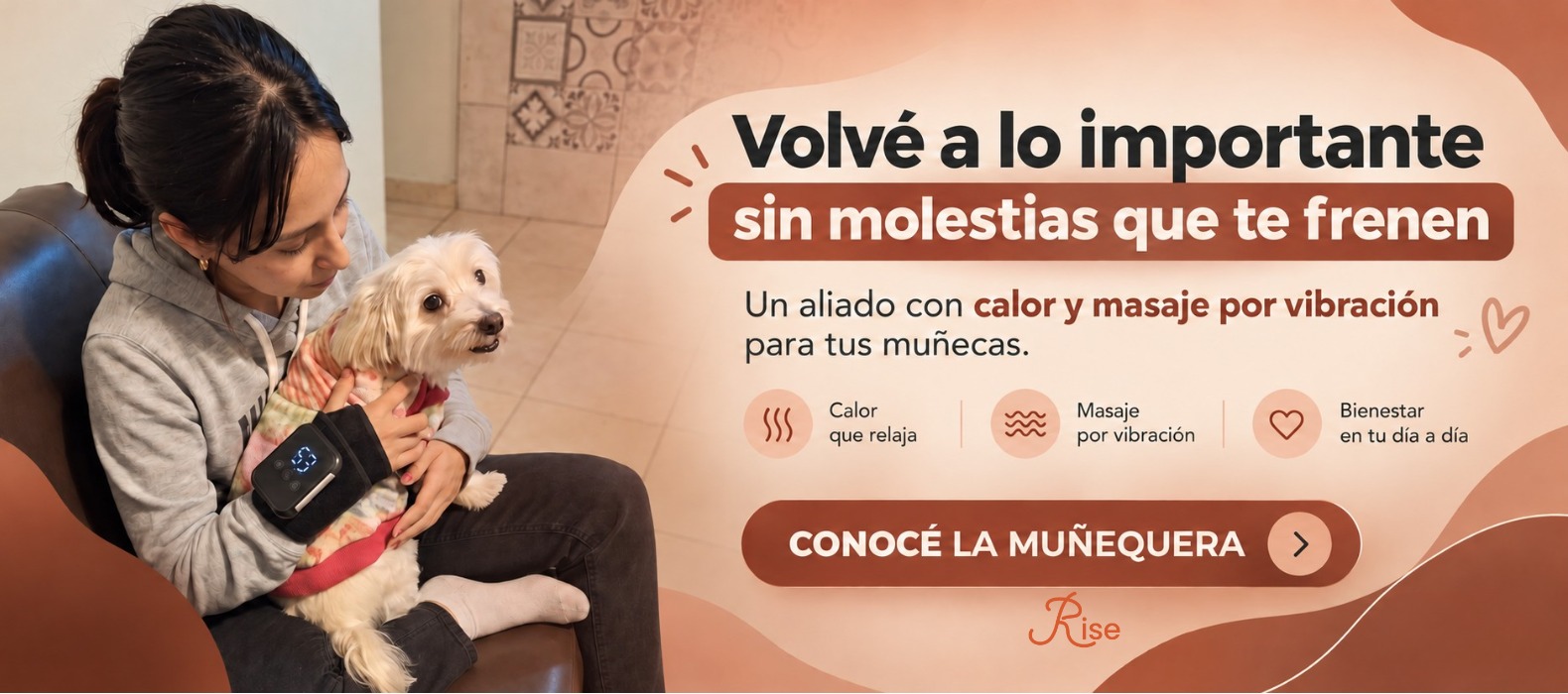 Muñequera Térmica Inalámbrica: calor y masaje por vibración