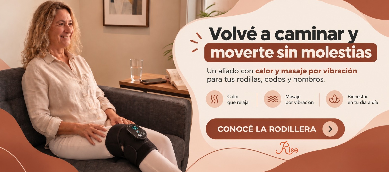 Rodillera Térmica 3 en 1: calor y masaje por vibración