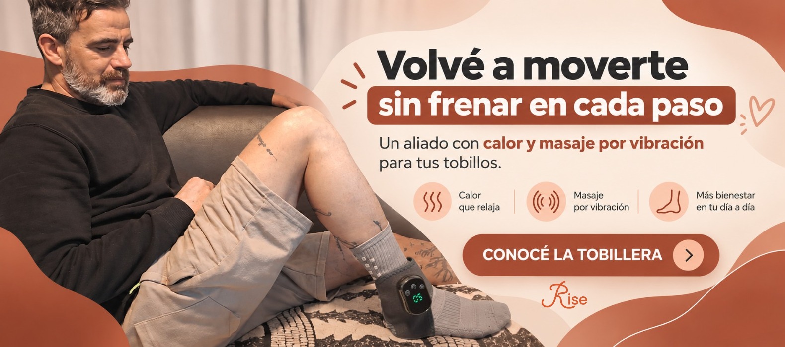 Tobillera Térmica Inalámbrica: calor y masaje por vibración