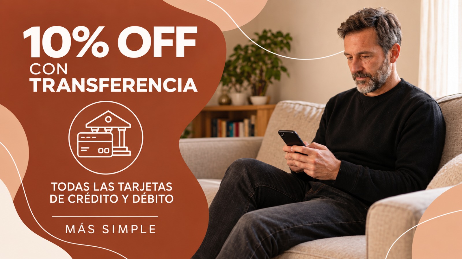 10% de descuento con transferencia y pago con tarjetas