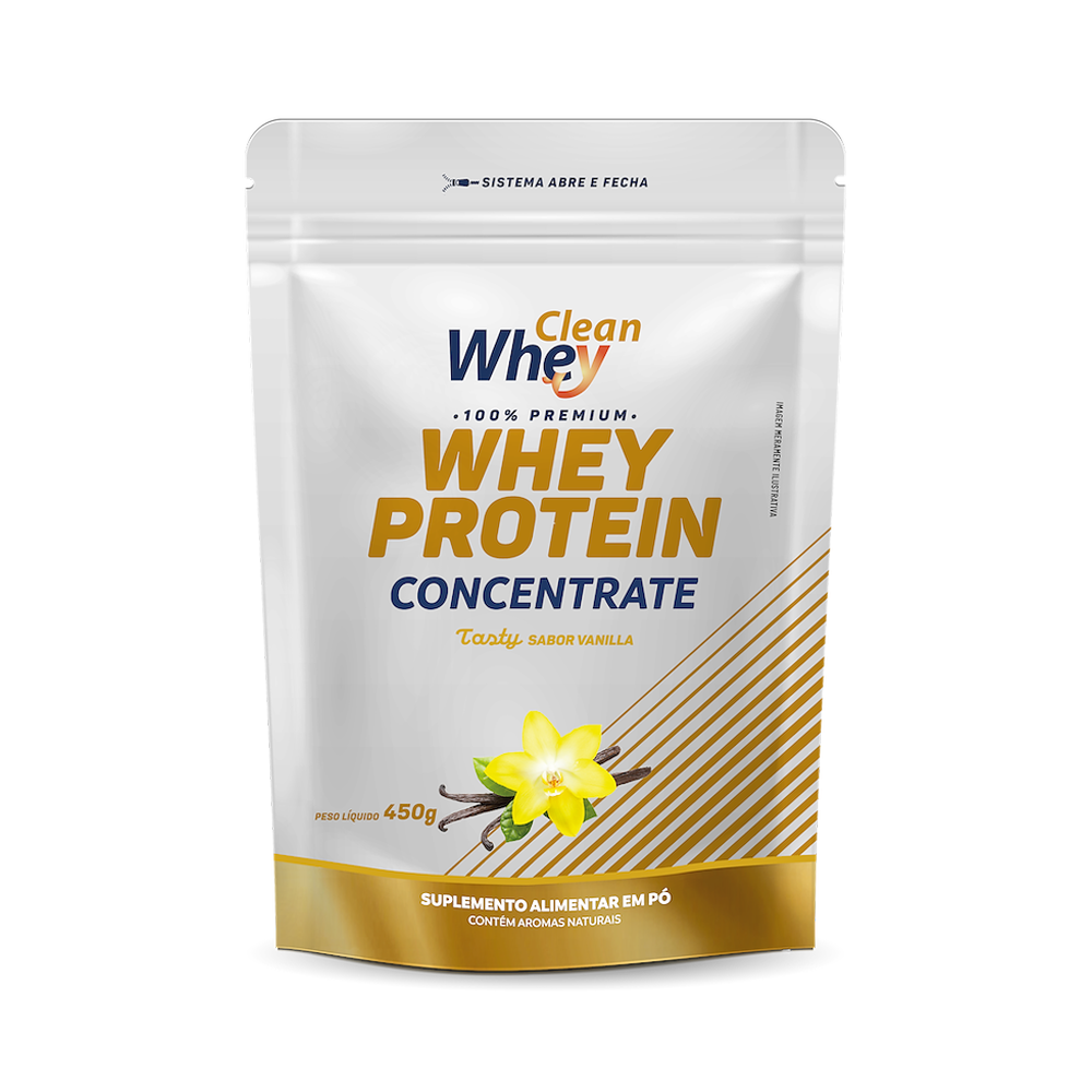 Refil 450g Clean Whey Concentrate Tasty Água de Coco Pote 900g