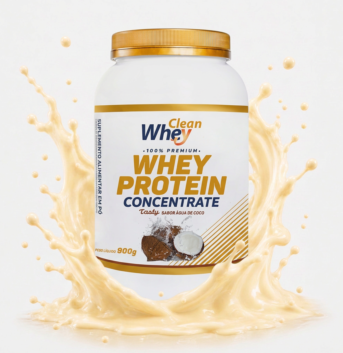Clean Whey Concentrate Tasty Água de Coco Pote 900g