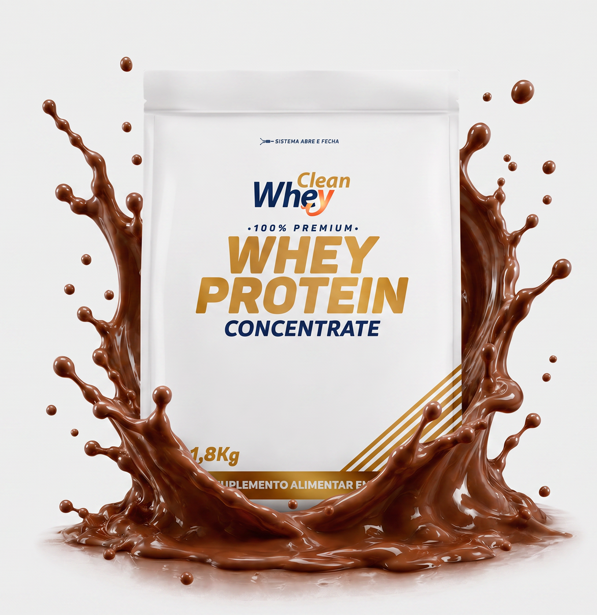 Clean Whey Concentrate Tasty Cacau Belga Refil 1,8kg