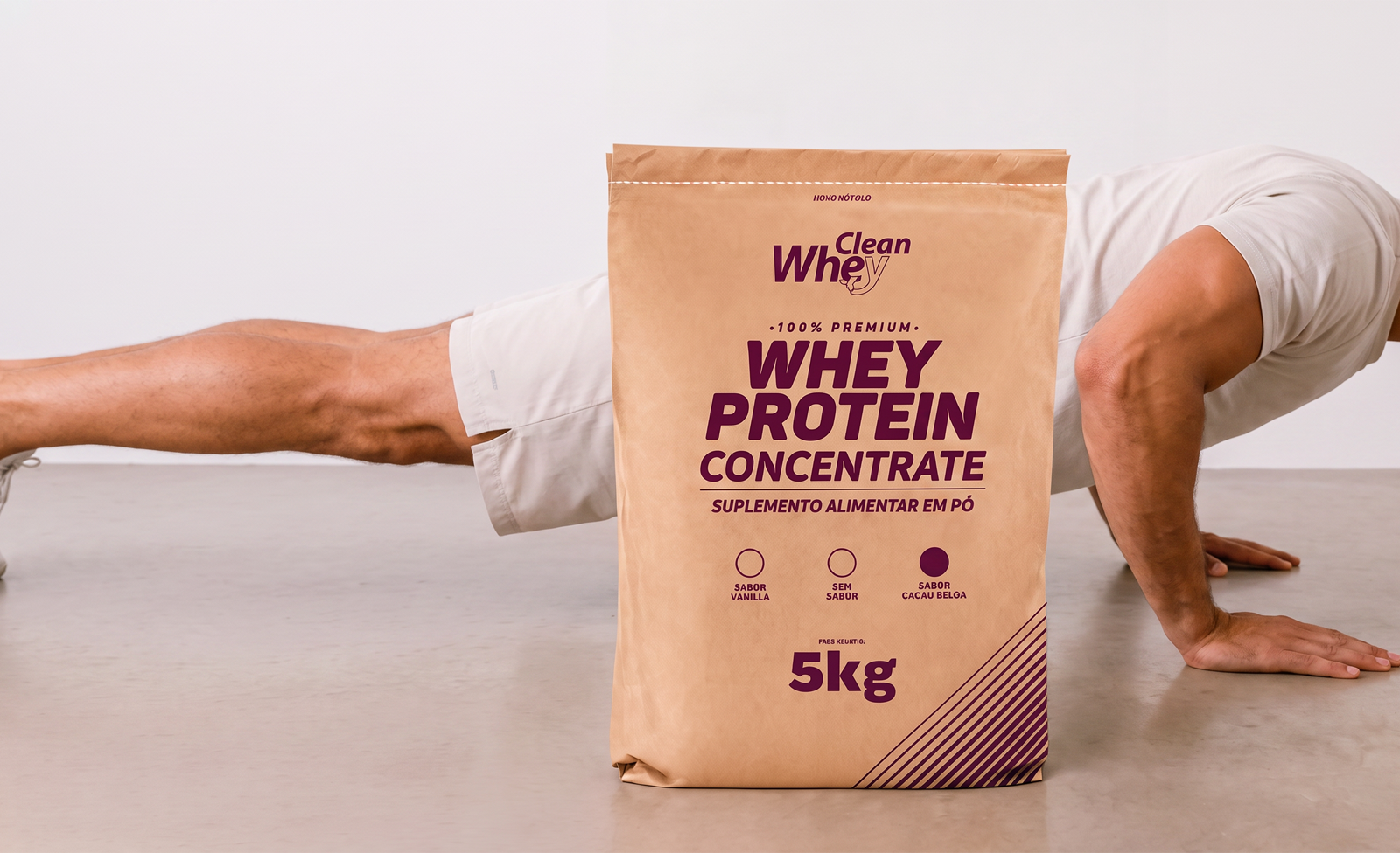 Clean Whey Concentrate Tasty Cacau Belga Saco 5kg em contexto de consumo