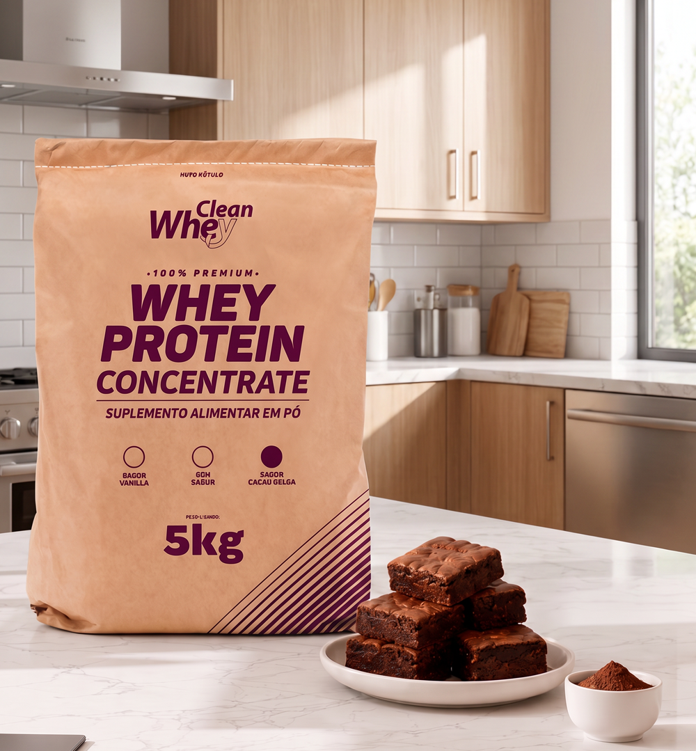 Clean Whey Concentrate Tasty Cacau Belga Saco 5kg em receita