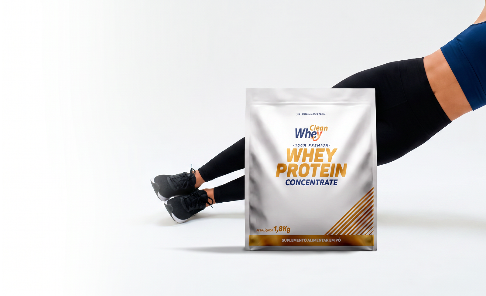 Clean Whey Concentrate Classic Sem Sabor com shake