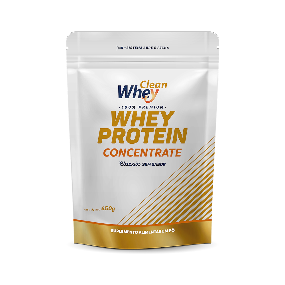 Refil 450g Clean Whey Concentrate Classic Sem Sabor