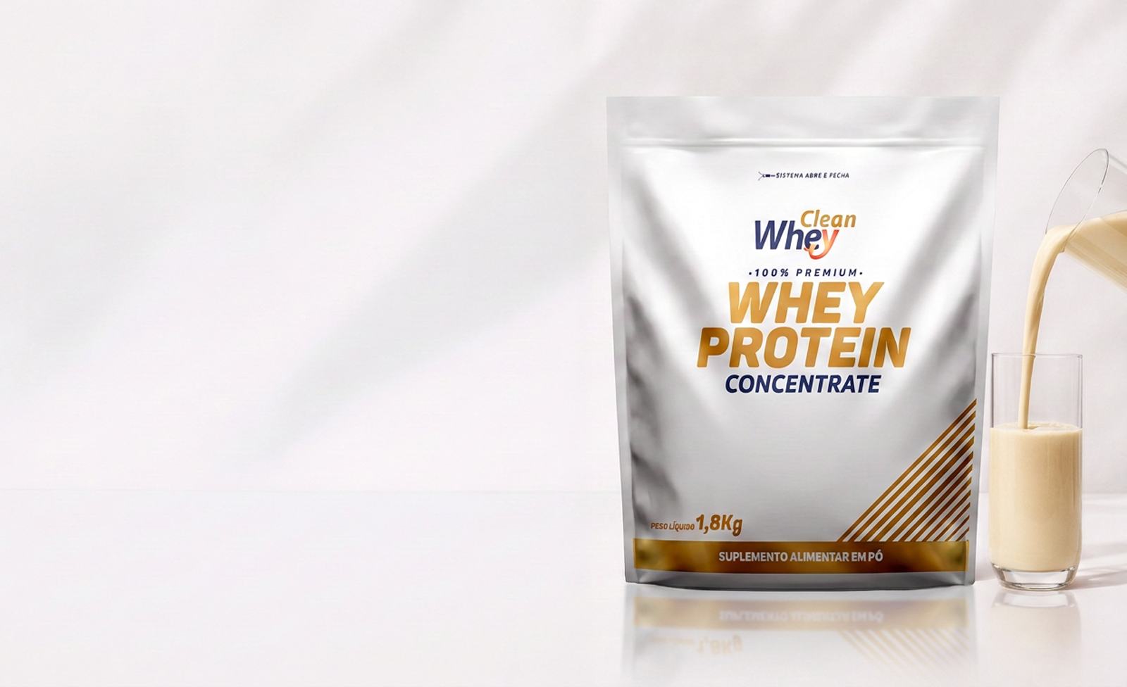 Clean Whey Concentrate Tasty Vanilla Refil 1,8kg em contexto de consumo