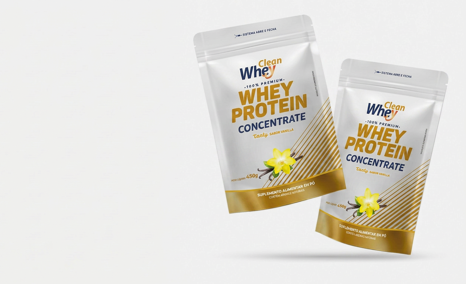 Clean Whey Concentrate Tasty Vanilla Refil 450g em contexto de consumo